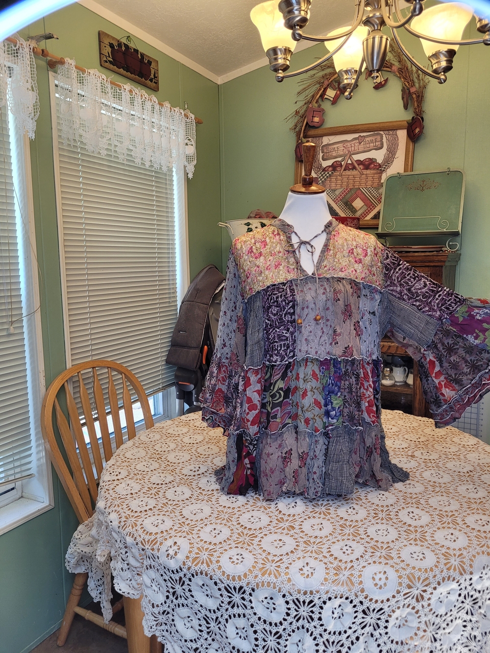 Young Thread Boho Patchwork Ruffle Tunic Top - Multicolor - Picture 2 of 8